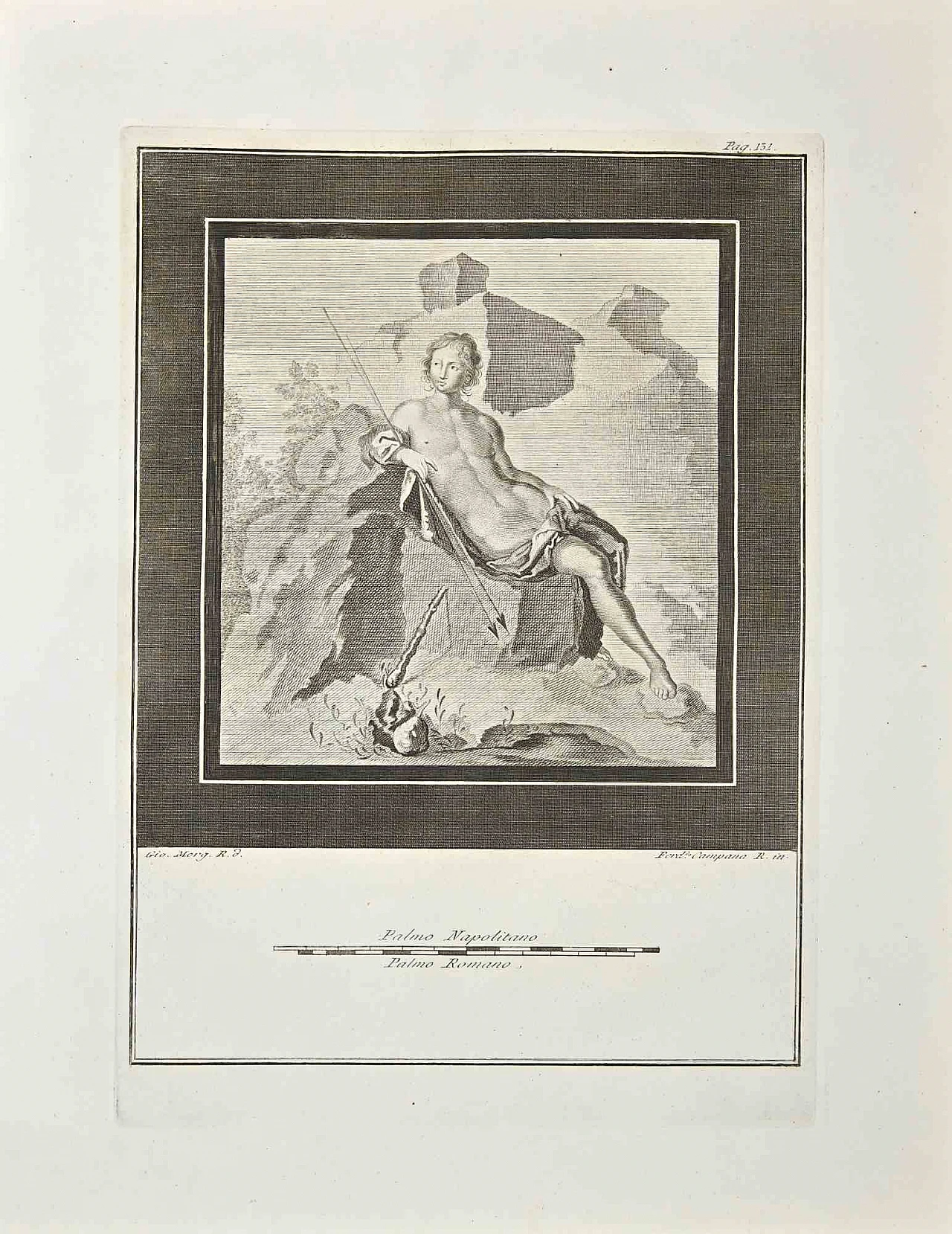 Giovanni Morghen, Scena di epoca romana dalla serie "Antichità di Ercolano", Acquaforte '700 1