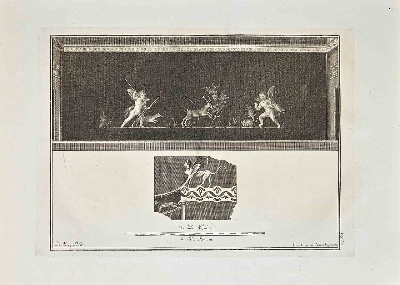 Giovanni Morghen, Ancient Roman Scene from the series "Antiquities of Herculaneum", Etching 18th century 1