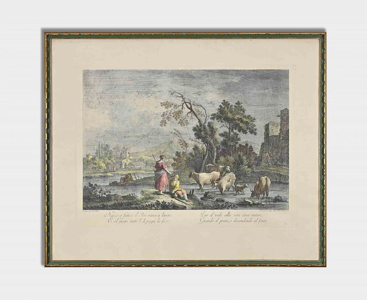 After Giuseppe Zais, Grazing, Etching 18th century 4