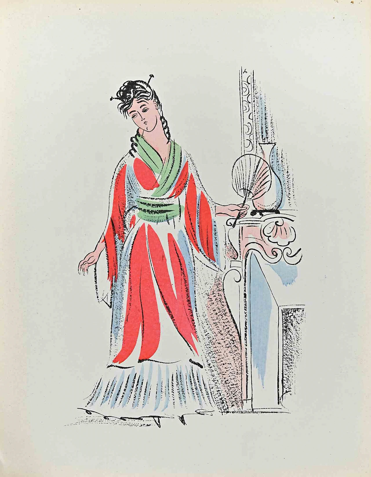 Raoul Dufy, Eventail, Lithograph 1920s-1930s 1