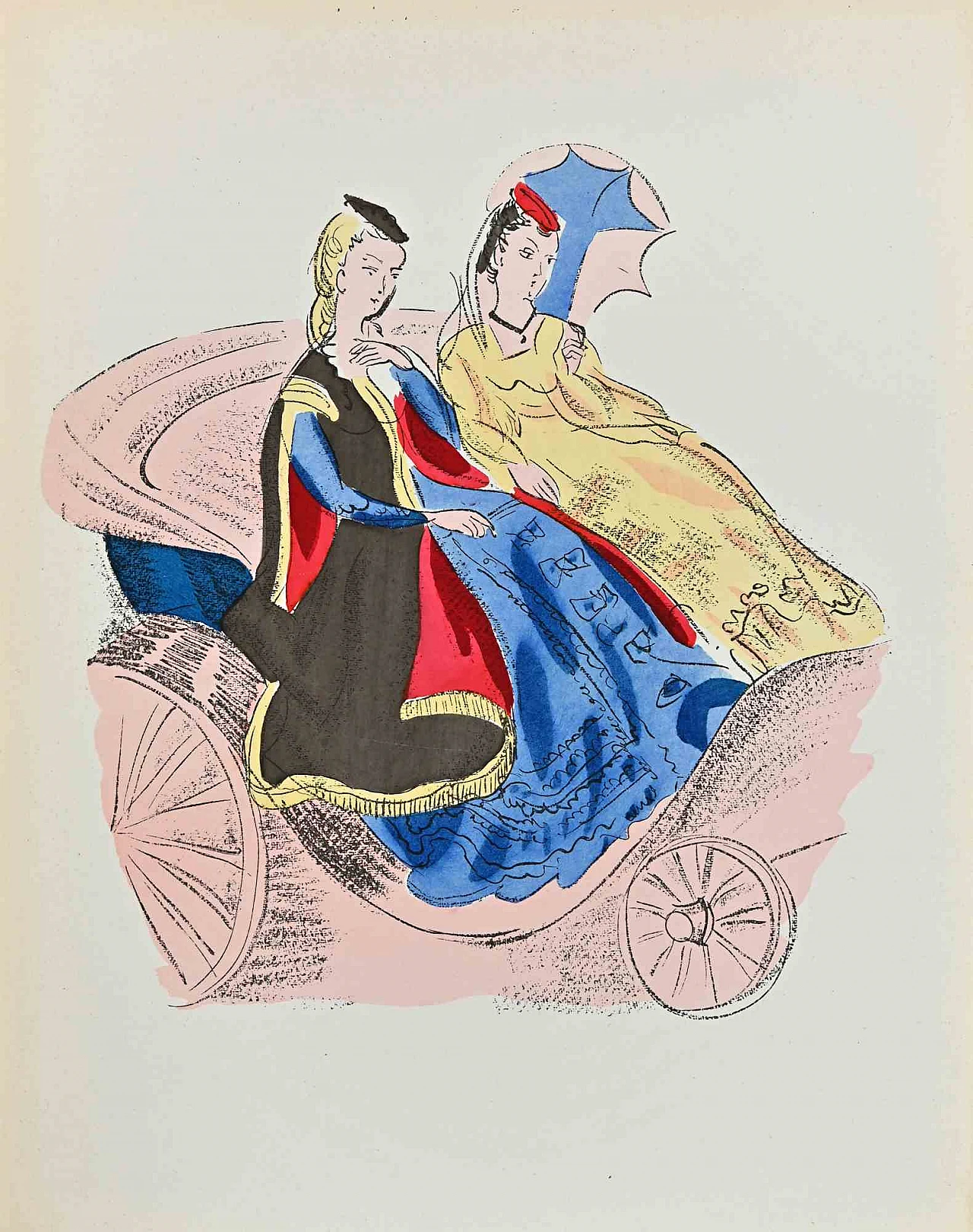Raoul Dufy, Carriage Ride, Lithograph 1920s-1930s 1