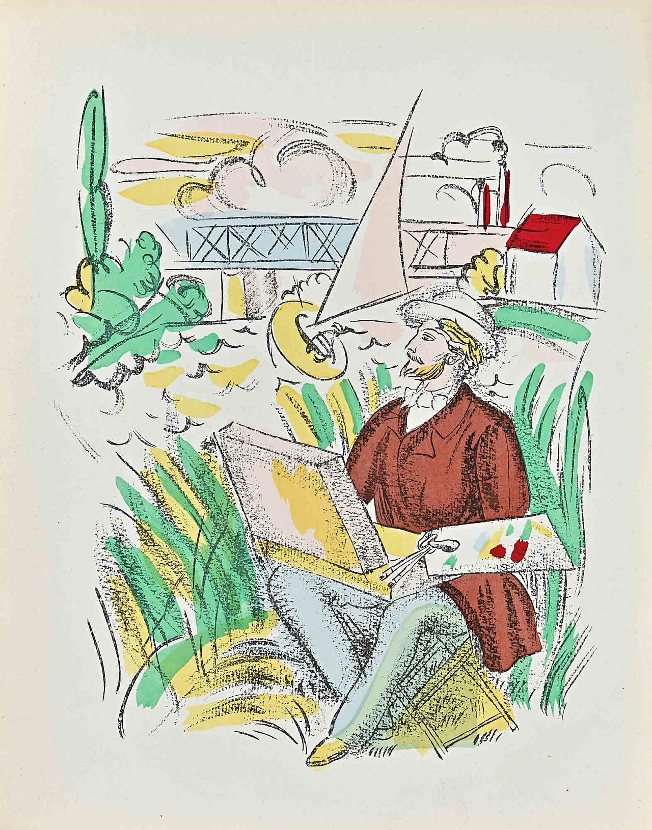 Raoul Dufy, Painter  En Plein Air, Lithograph 1920s-1930s 1