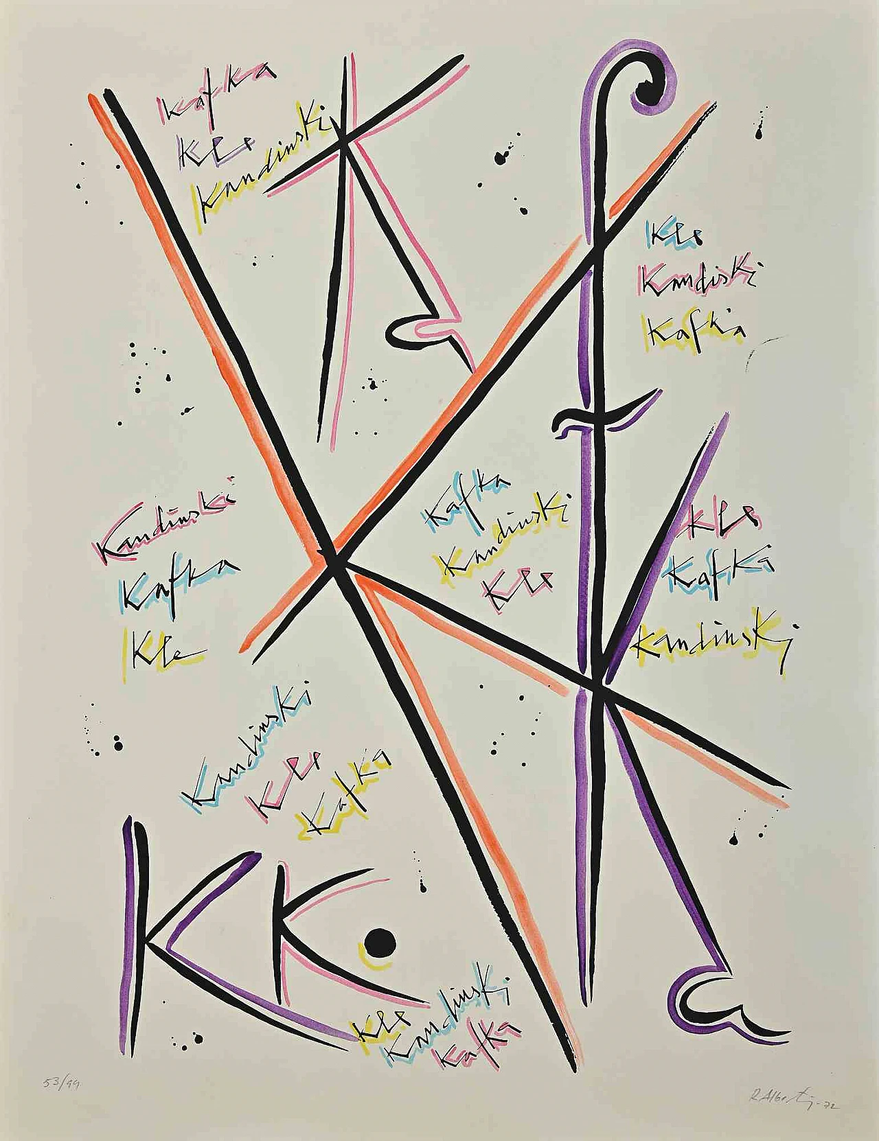Rafael Alberti, Letter K, Lithograph 2000s 1