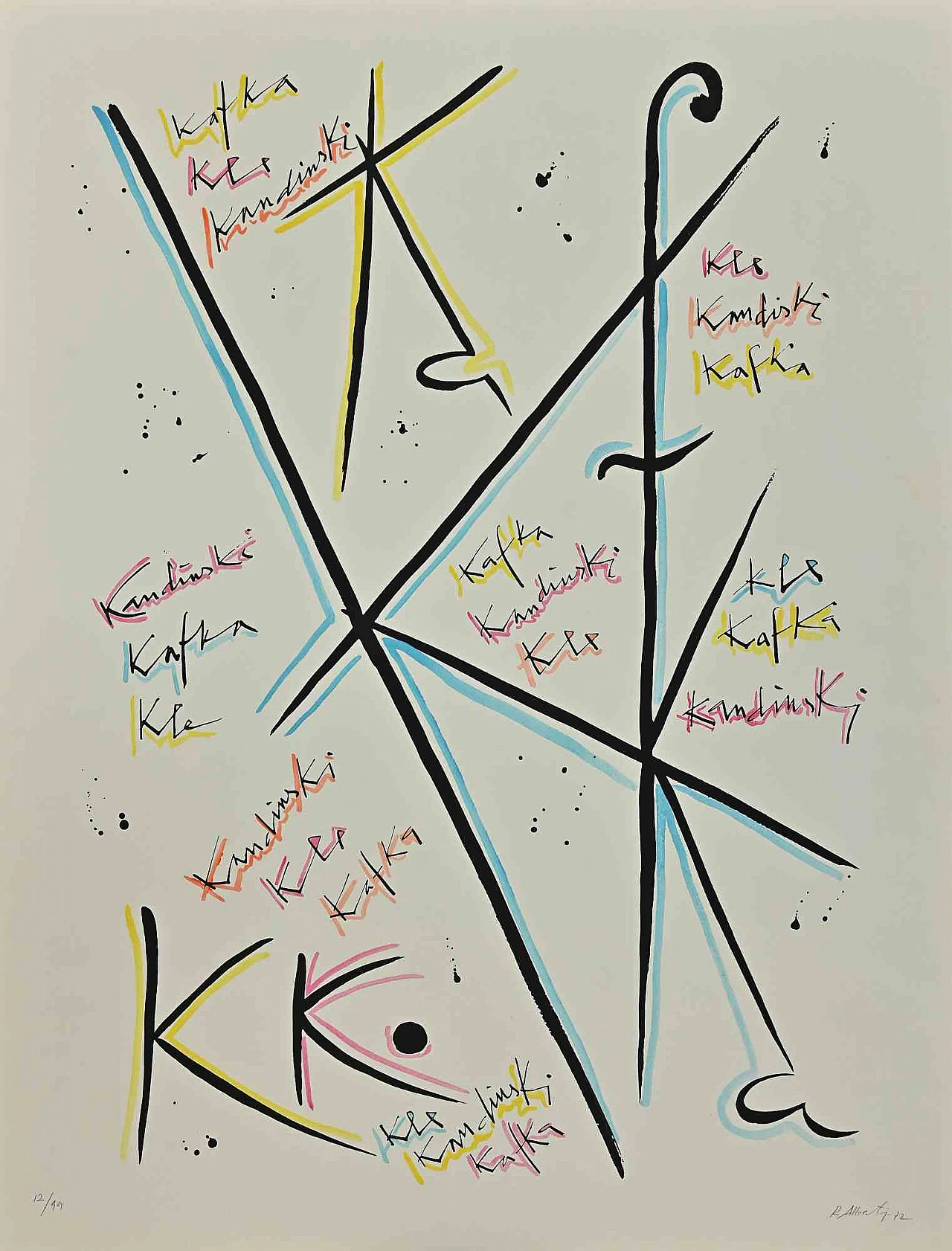 Rafael Alberti, Letter K, Lithograph 2000s 1