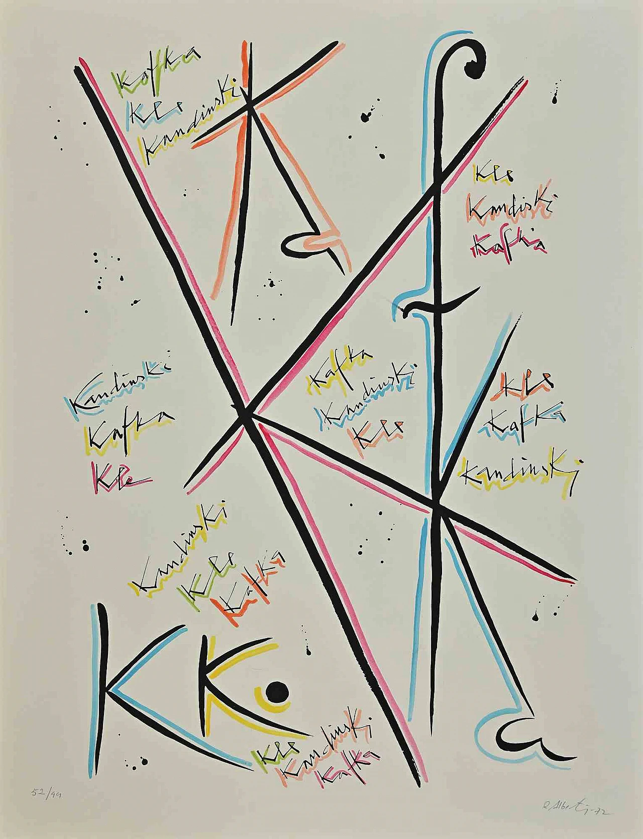 Rafael Alberti, Letter K, Lithograph 2000s 1