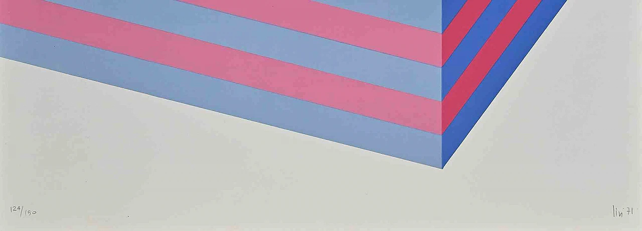 Renato Livi, Striped Composition, Lithograph 1960s-1970s 2