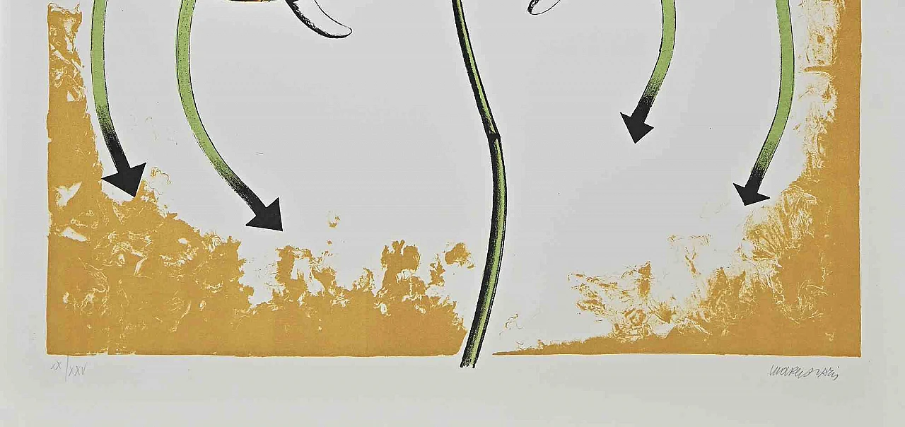 Renzo Margonari, Flower, Lithograph 1960s-1970s 2