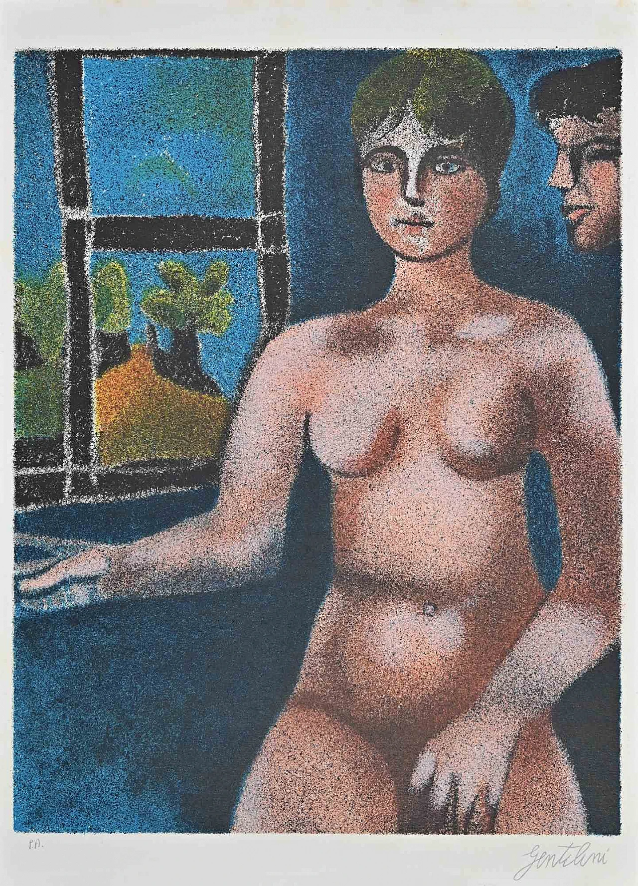 Franco Gentilini, Nude, Lithograph 1980s-1990s 1