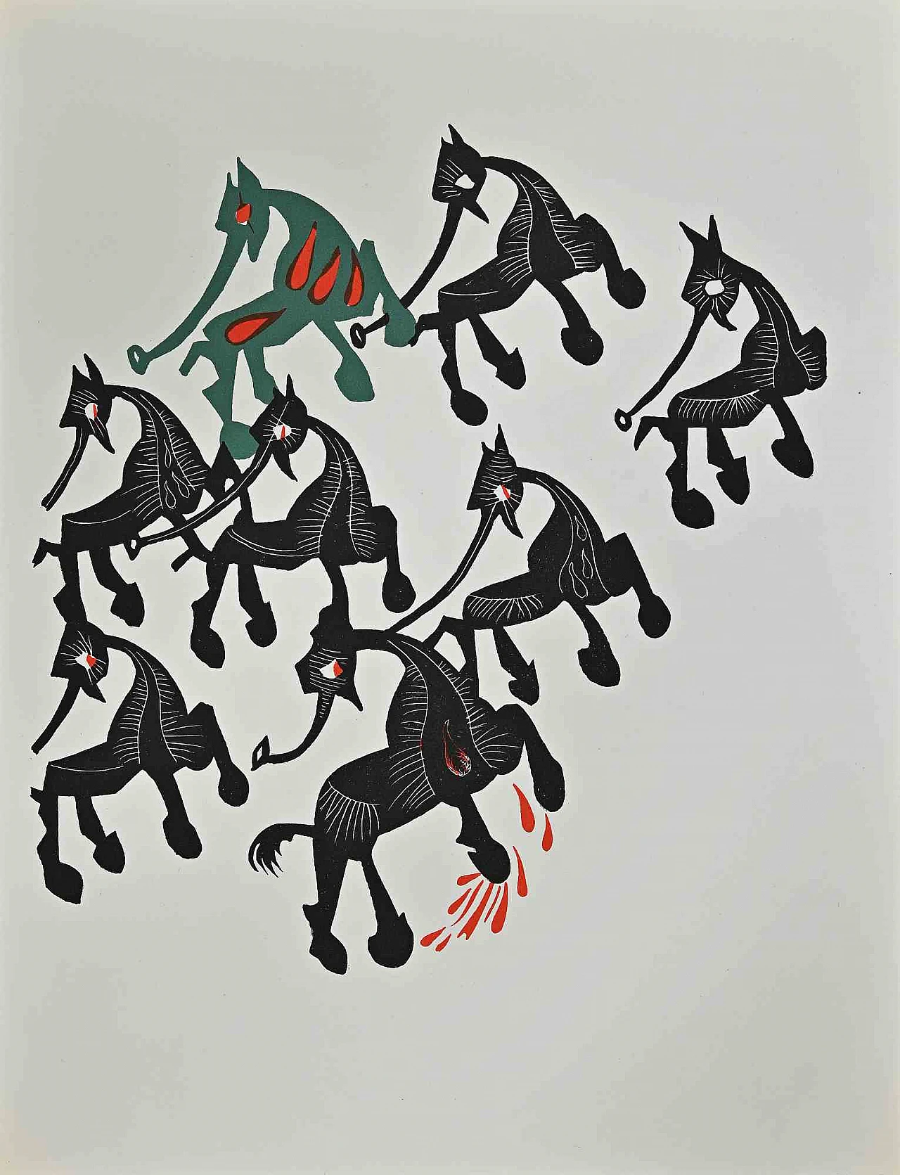 Jean Lurcat, Muscolo dell'ippopotamo dell'Amazzonia, xilografia 1940-1959 1