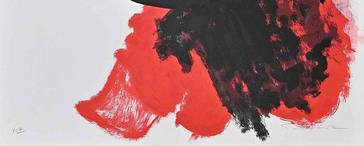 José Guevara, Bull in Red, Lithograph 1980s-1990s 2