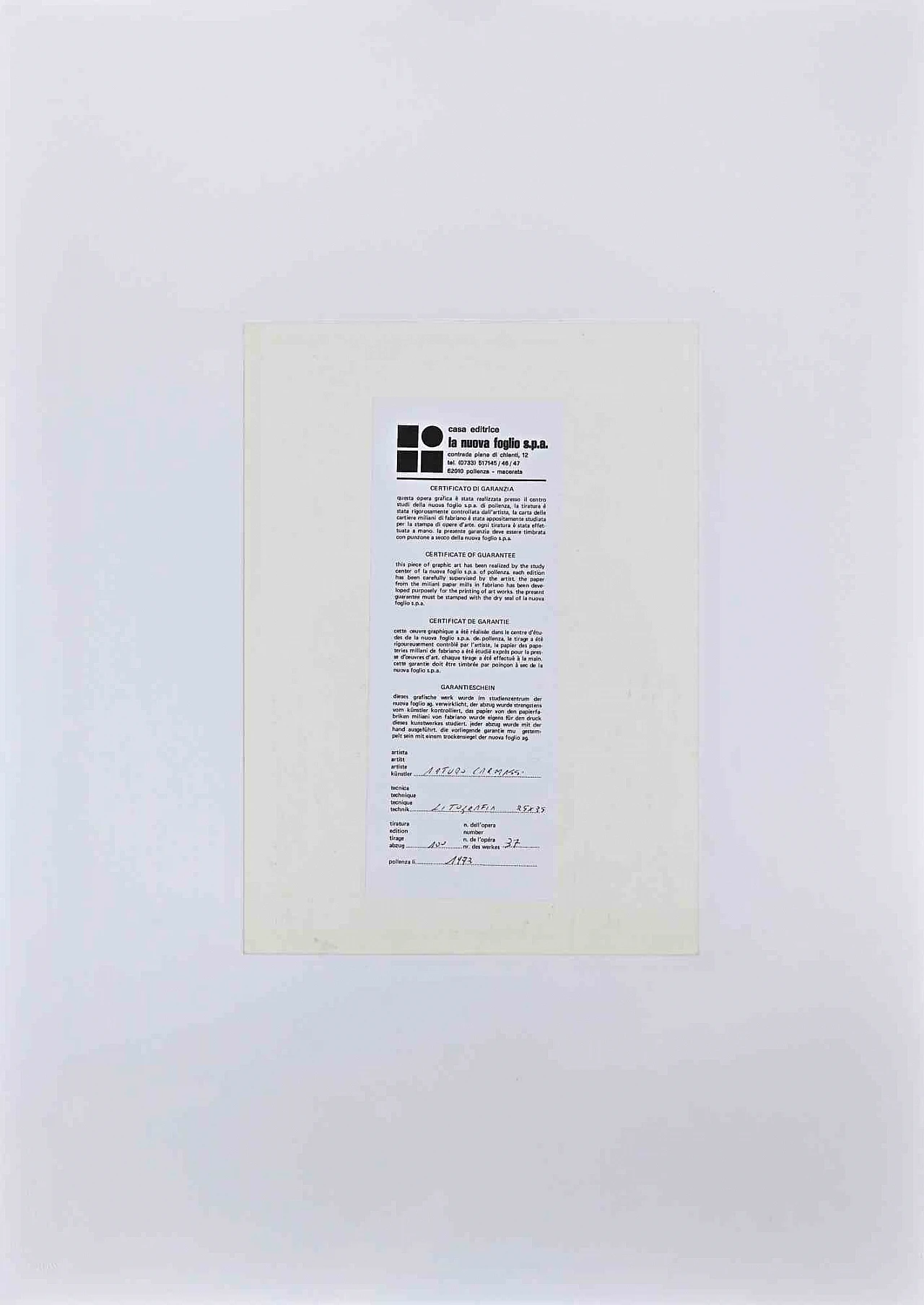 Arturo Carmassi, The Black Creature, Lithograph 1960s-1970s 2