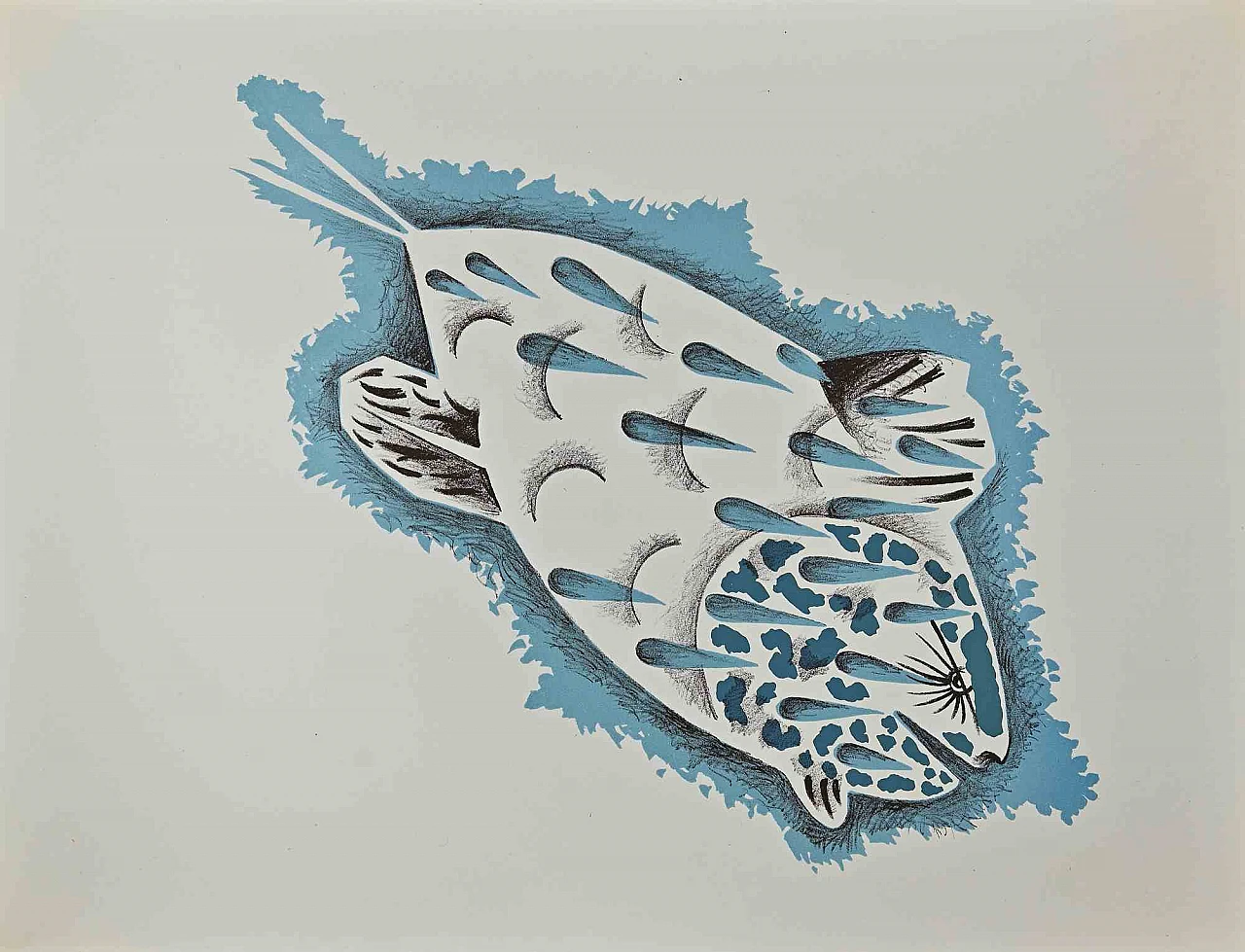 Jean Lurcat, Carp, Woodcut 1940s-1950s 1