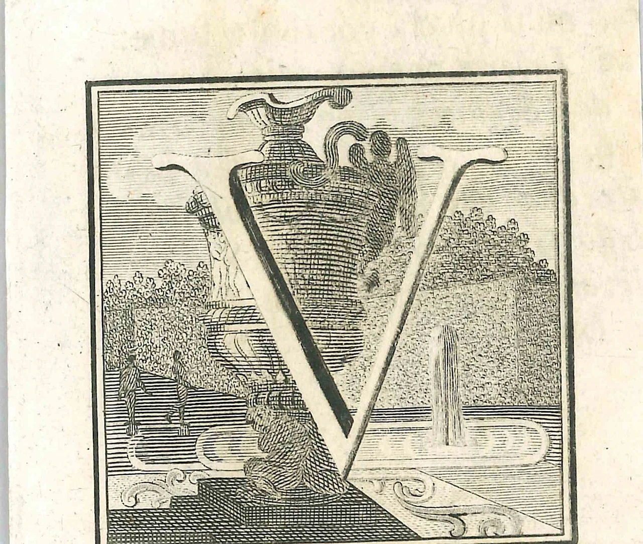 Gaspare Vanvitelli (Gaspar Van Wittel), Lettera dell'alfabeto V, Acquaforte '700 1