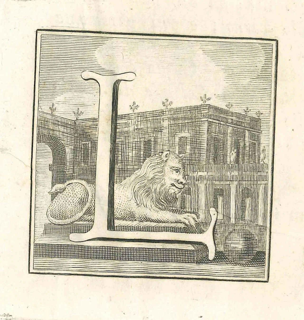 Gaspare Vanvitelli (Gaspar Van Wittel), Lettera dell'alfabeto L, Acquaforte '700 1
