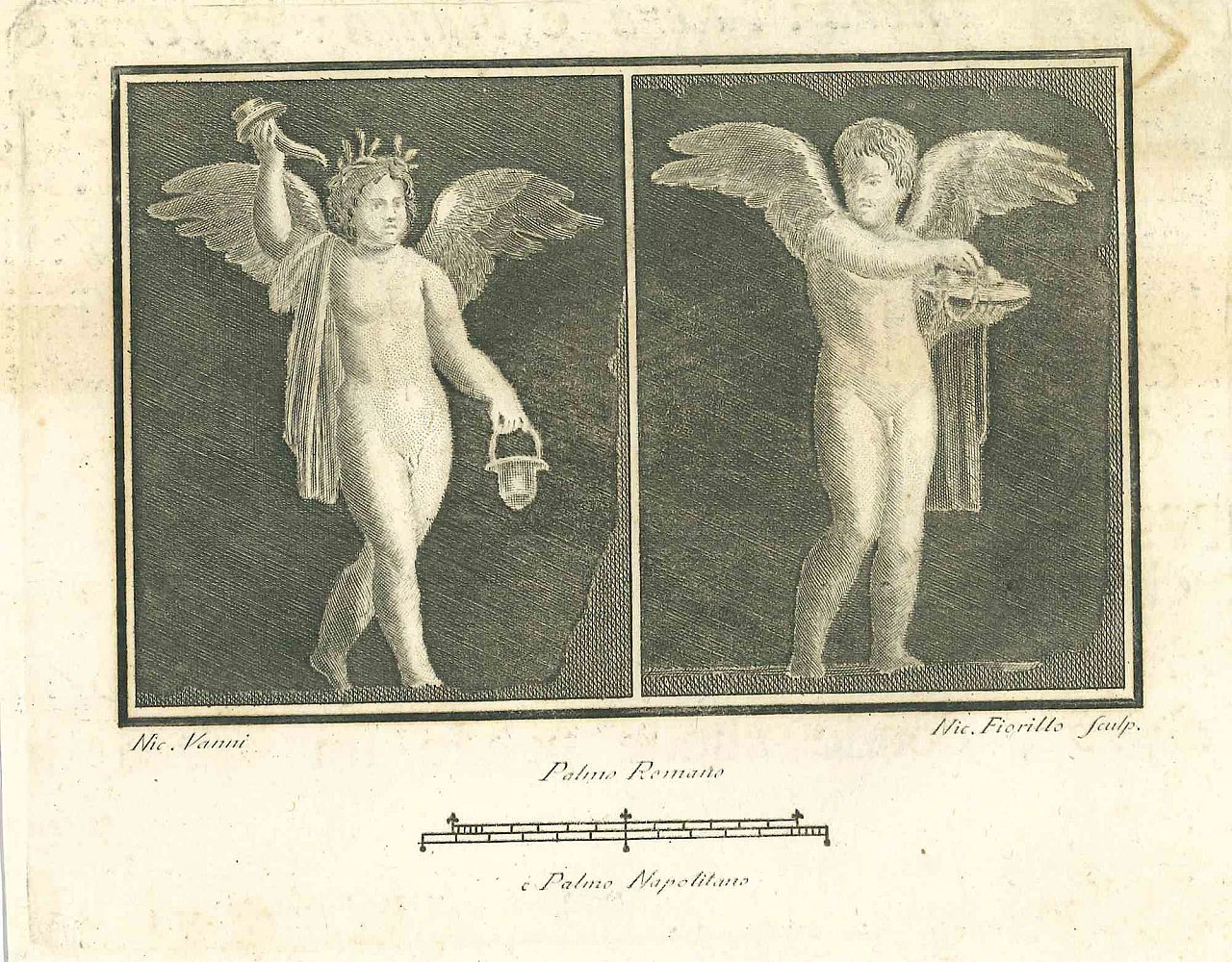 Nicola Fiorillo, Ancient Roman Scene, Etching 18th century 1