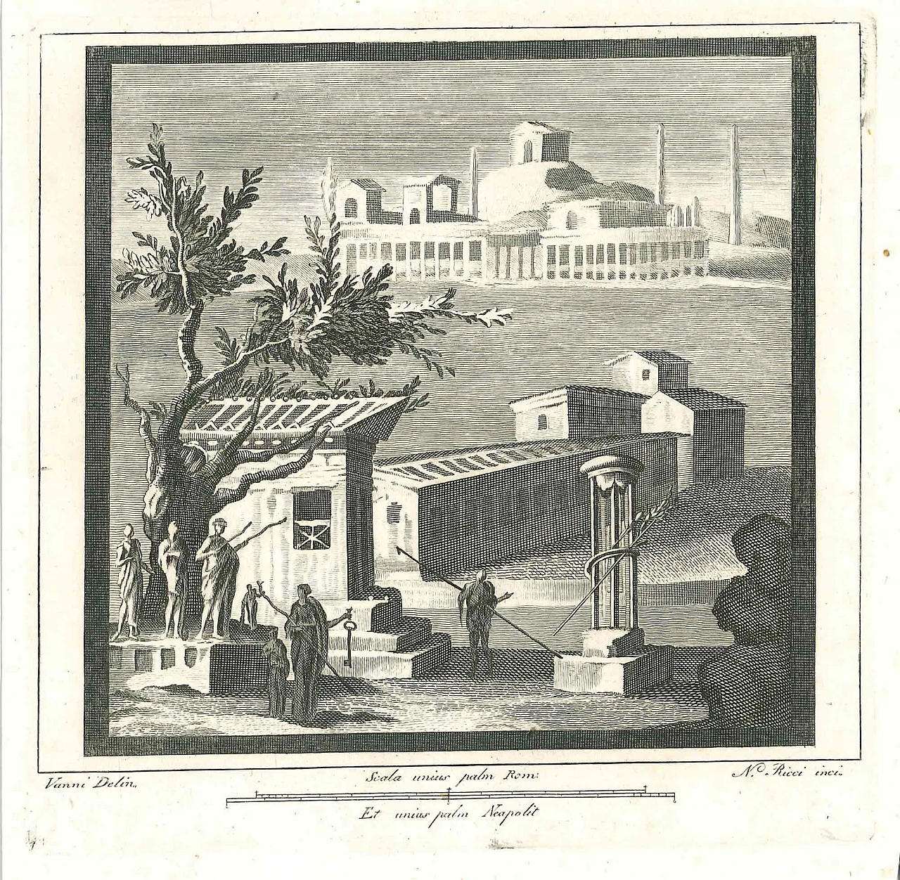 Niccolò Ricci, Landscape, Etching 18th century 1