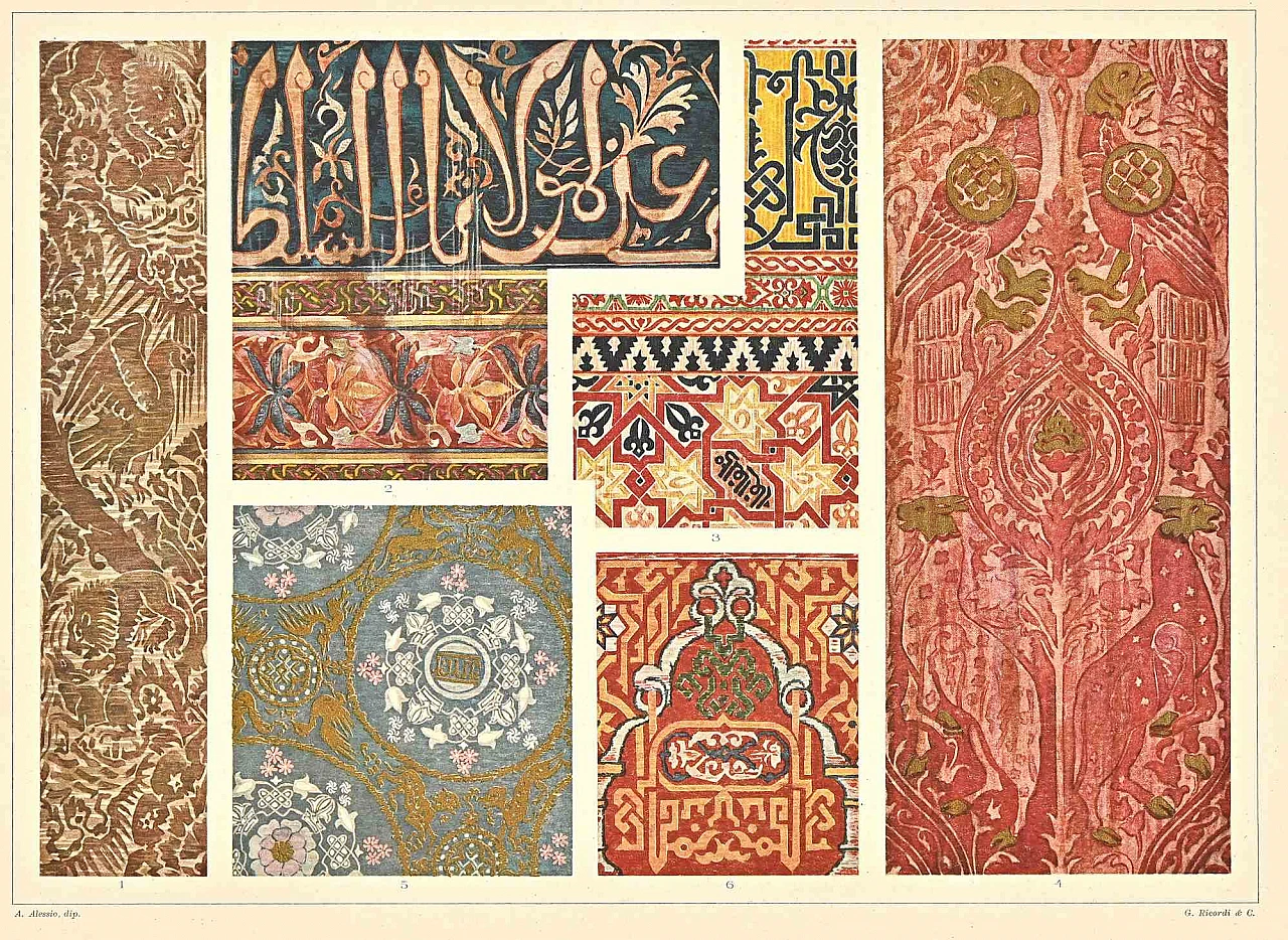 Andrea Alessio, Motivi Decorativi - Stile Arabo, Litografia '800 1