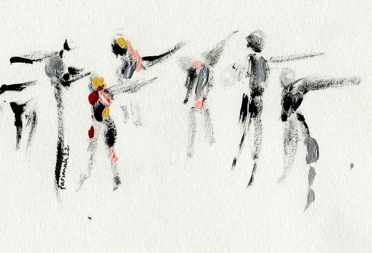 Parimah Avani, The Silvery Song of Resistance, Drawing-Ink Acrylic 2000s 3