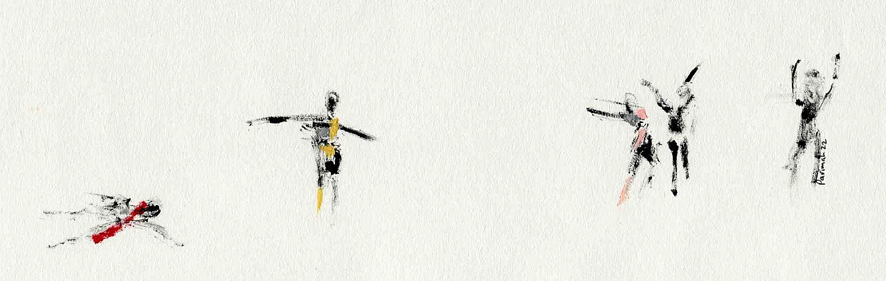 Parimah Avani, Red, Yellow, Pink Roses of Revolution, Drawing-Ink Acrylic 2000s 3