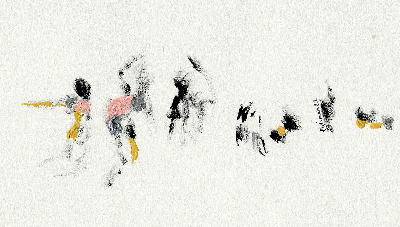 Parimah Avani, Blossom Light from Blood, Drawing-Ink Acrylic 2000s 2