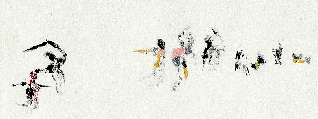 Parimah Avani, Blossom Light from Blood, Drawing-Ink Acrylic 2000s 4