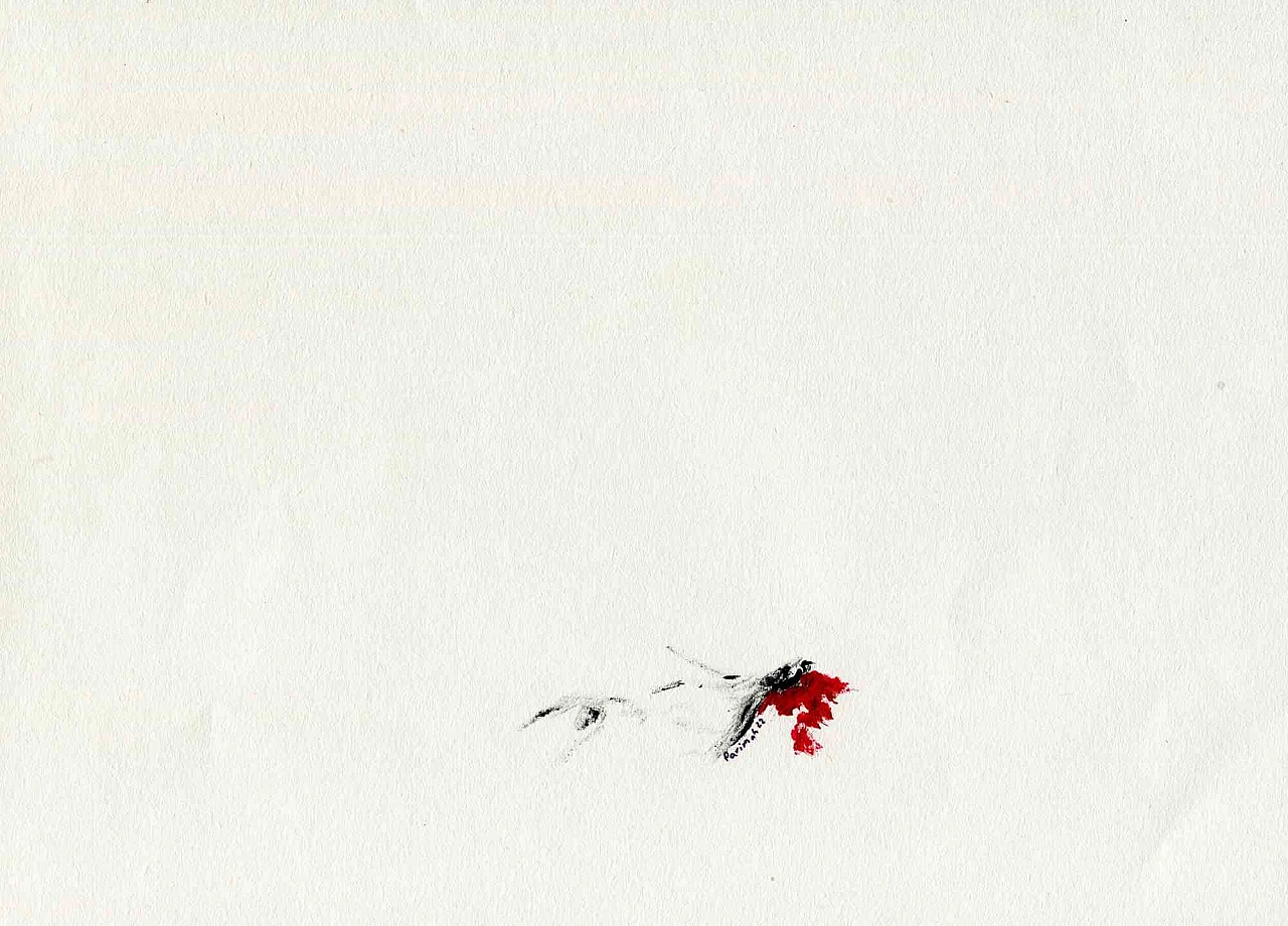 Parimah Avani, Flowering Bloody Rose, Drawing-Ink Acrylic 2000s 1