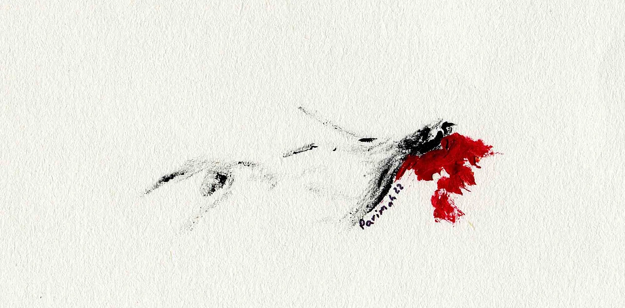 Parimah Avani, Flowering Bloody Rose, Drawing-Ink Acrylic 2000s 3