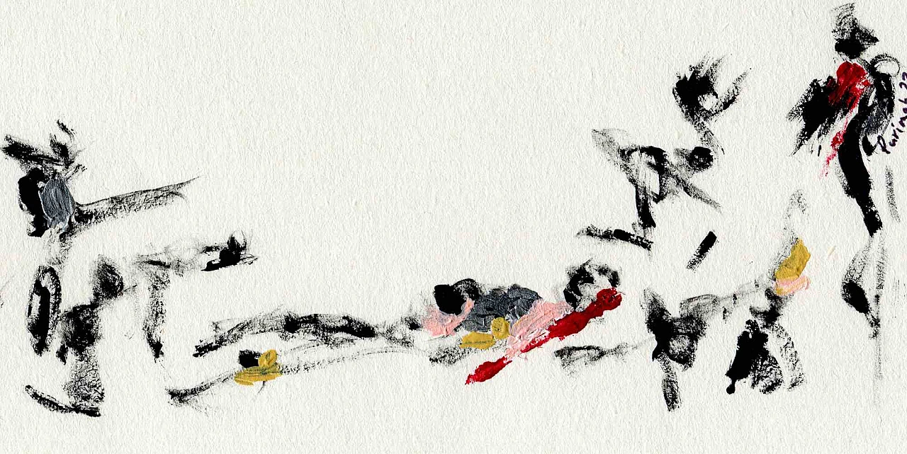 Parimah Avani, United with Victorious Rose, Drawing-Ink Acrylic 2000s 2