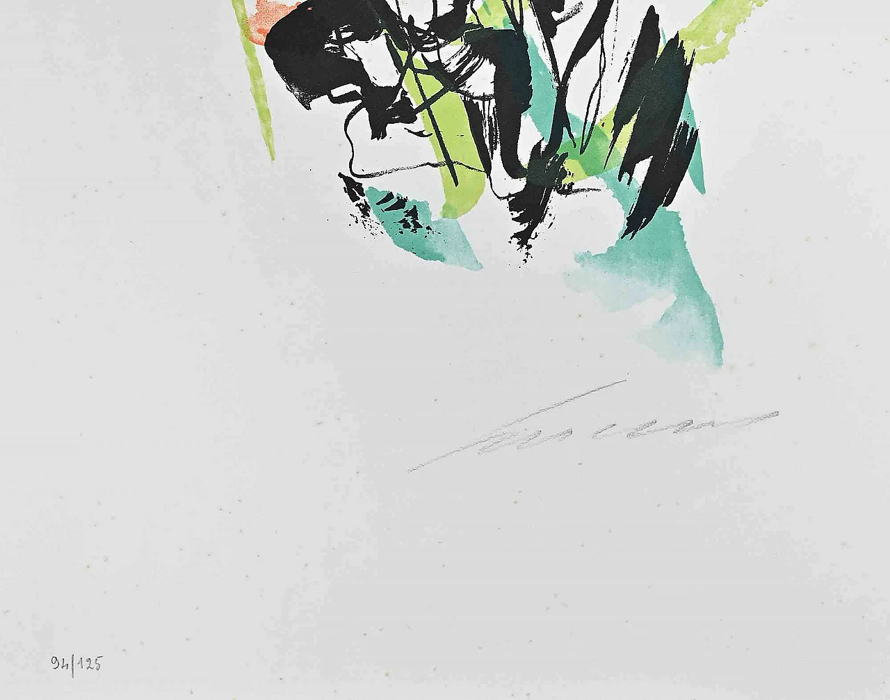 Ernesto Treccani, Flowers, Lithograph 1960s-1970s 2