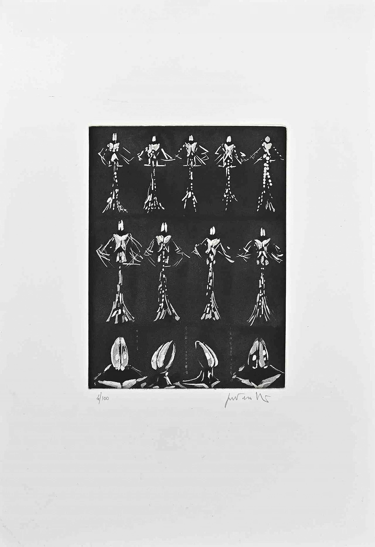 Cesare Peverelli, Composition, Etching 1960s-1970s 1