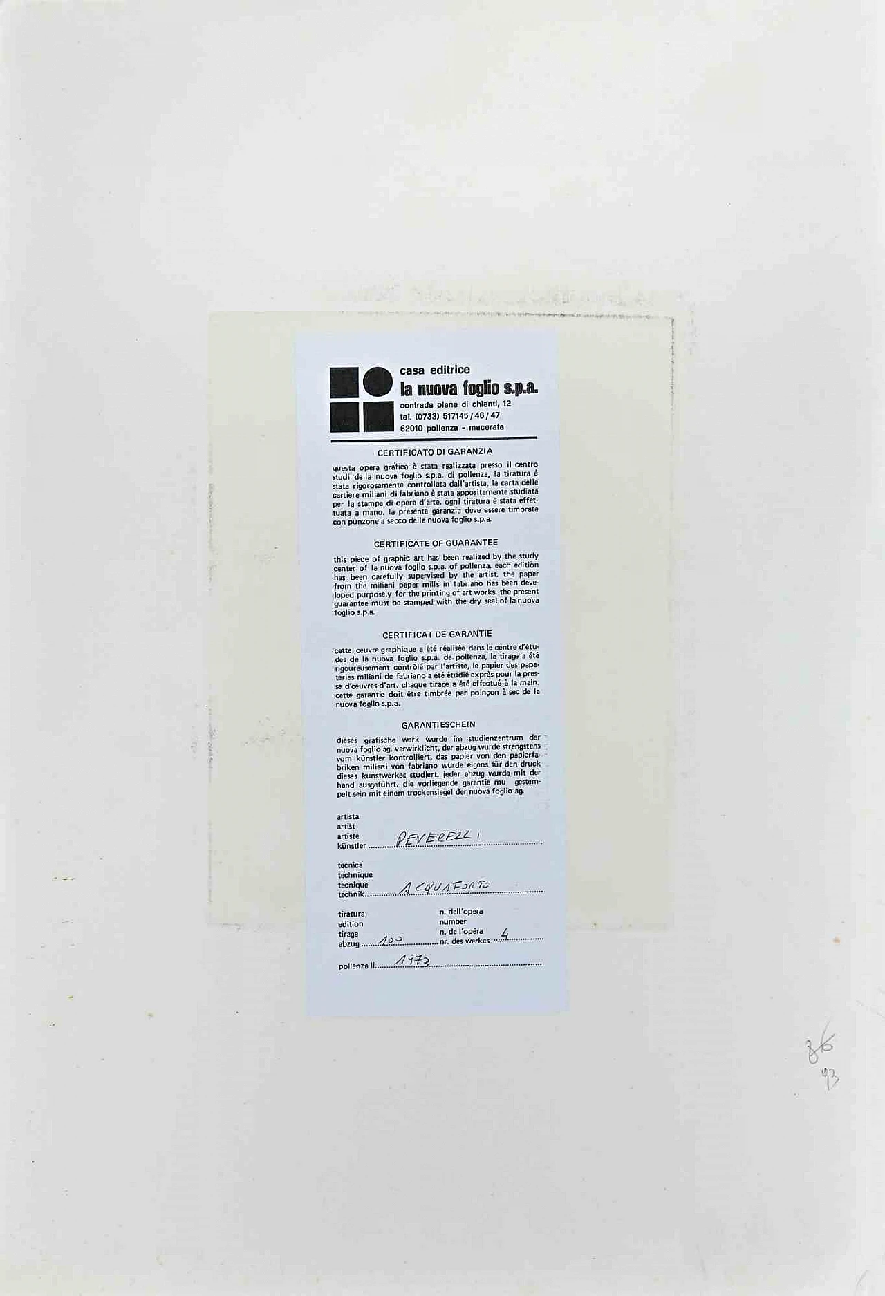 Cesare Peverelli, Composition, Etching 1960s-1970s 3