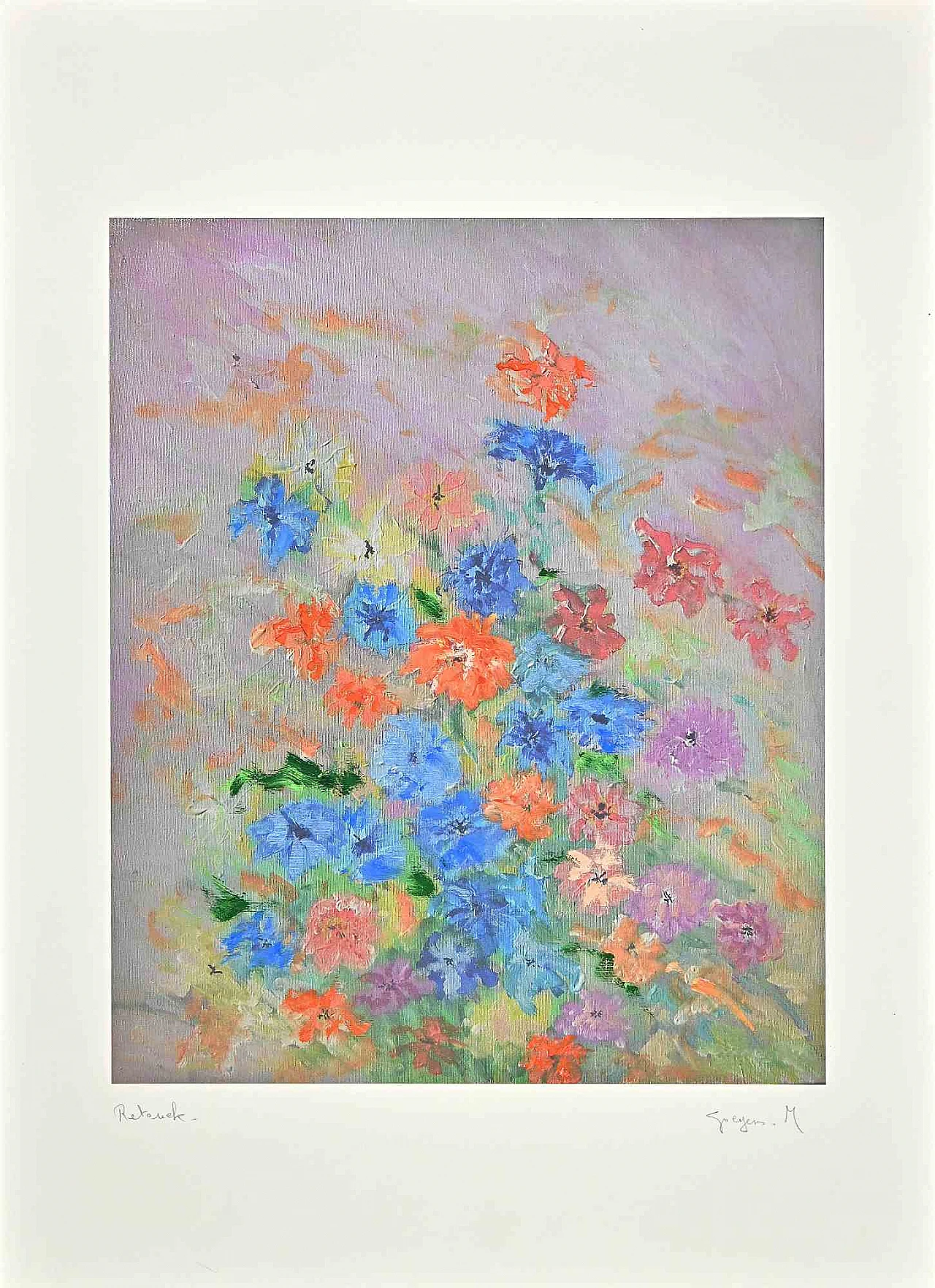 Martine Goeyens, Flowers, Photolithograph 1980s-1990s 1