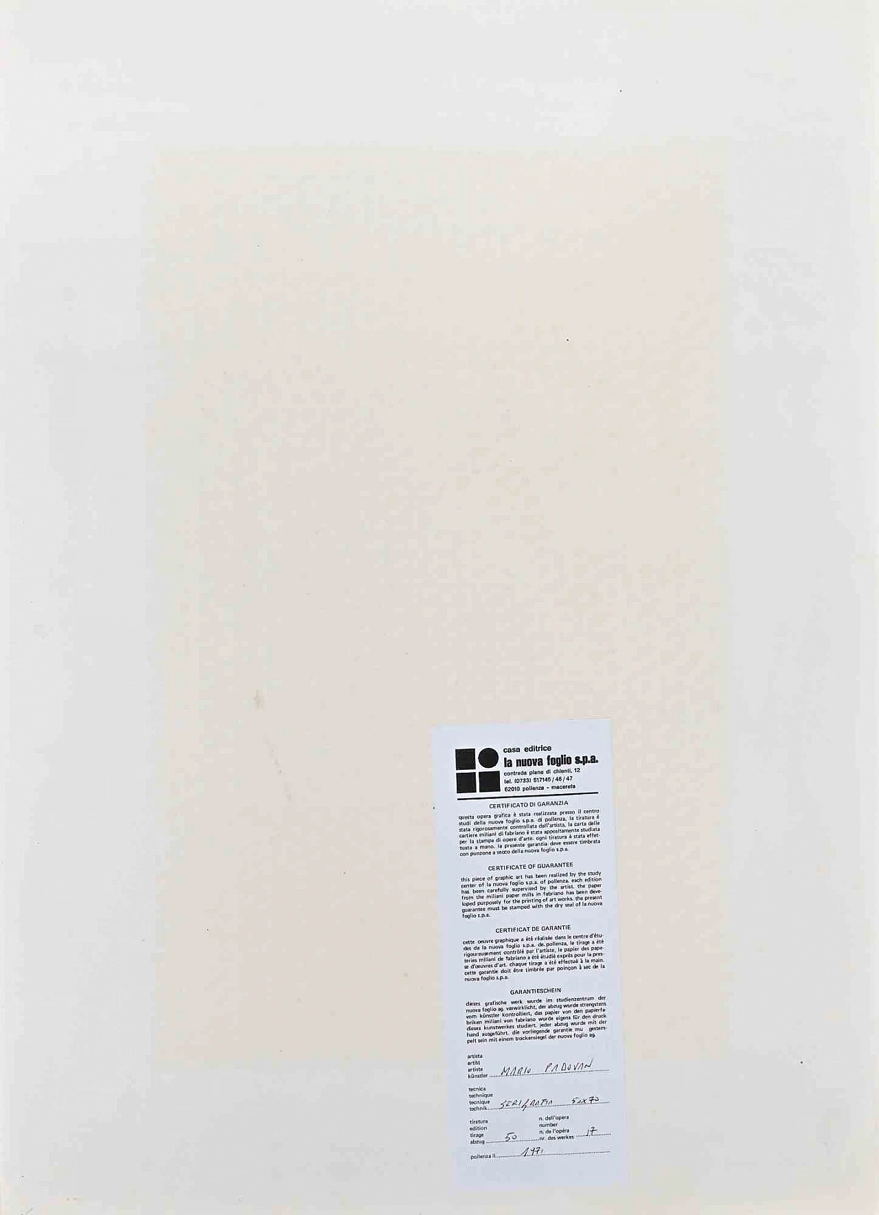 Mario Padovan, Composizione astratta, Serigrafia 1960-1979 3