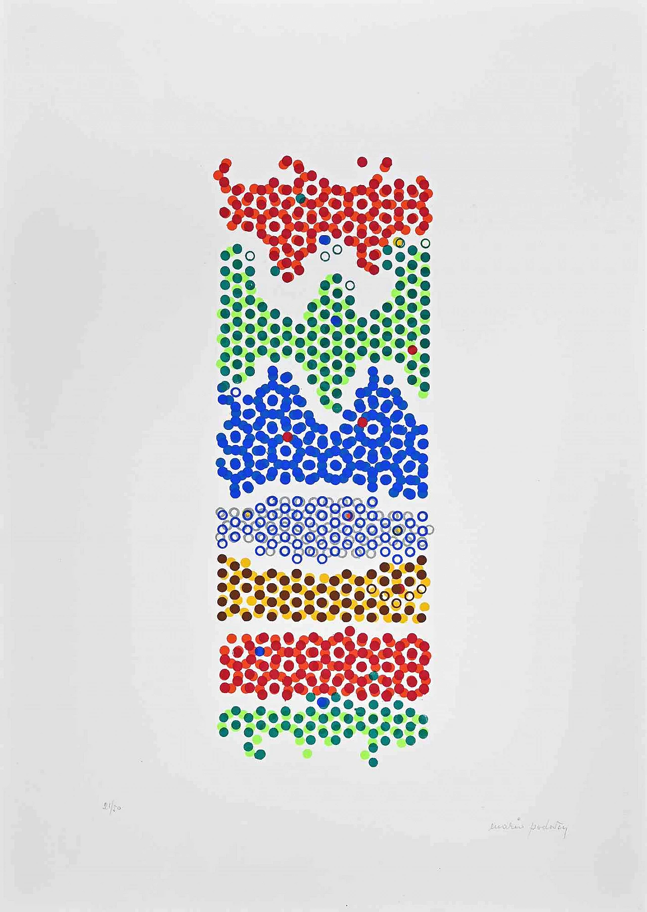 Mario Padovan, Abstract Totem, Lithograph 1960s-1970s 1