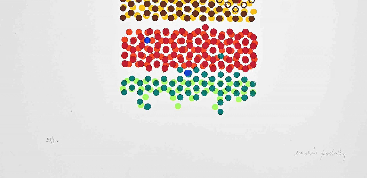 Mario Padovan, Abstract Totem, Lithograph 1960s-1970s 2