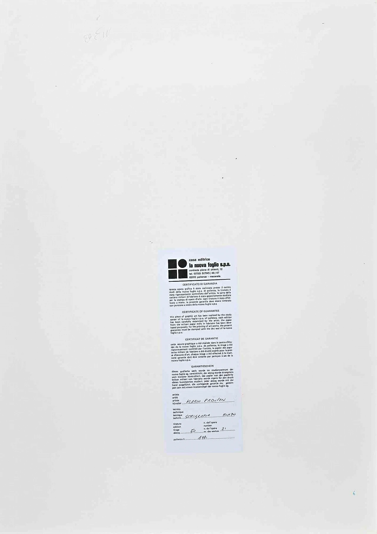 Mario Padovan, Abstract Totem, Lithograph 1960s-1970s 3