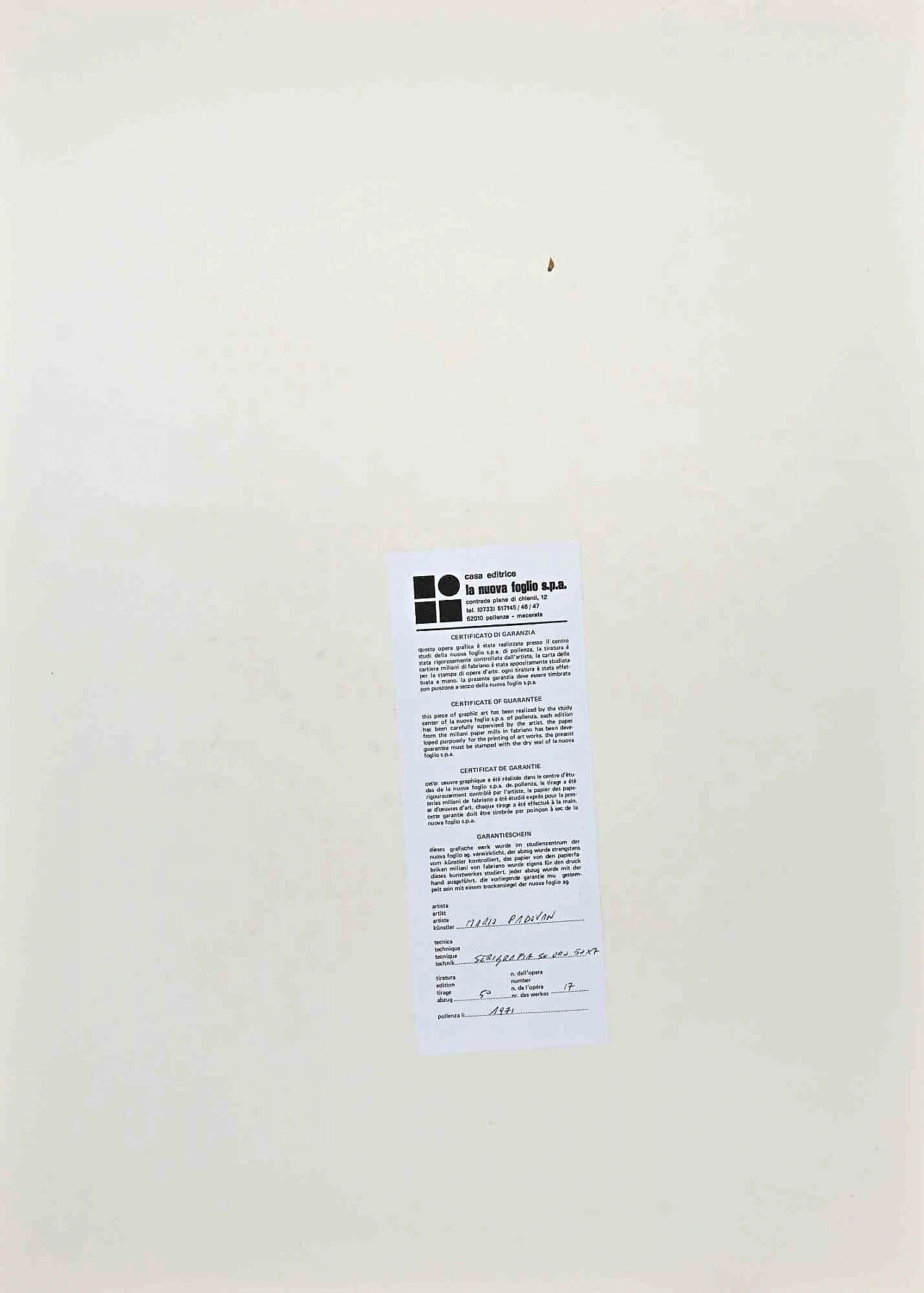 Mario Padovan, Abstract Compition, Screenprint 1960s-1970s 3