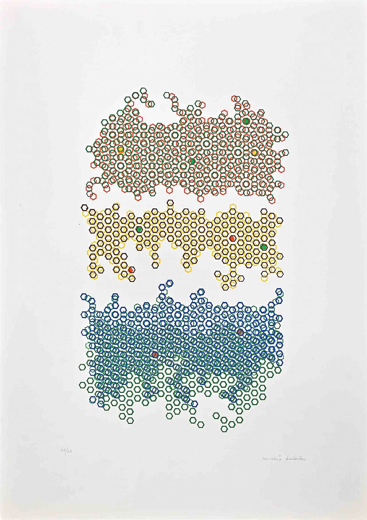 Mario Padovan, Emerged Land, Lithograph 1960s-1970s 1