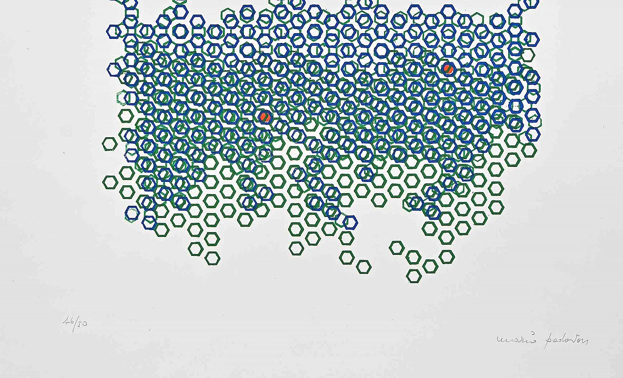 Mario Padovan, Emerged Land, Lithograph 1960s-1970s 2