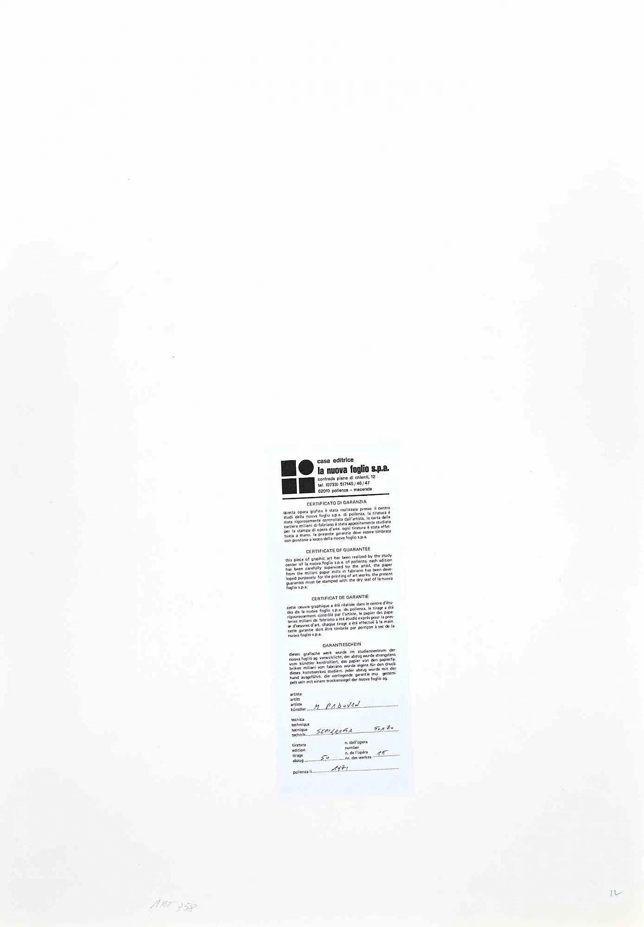 Mario Padovan, Emerged Land, Lithograph 1960s-1970s 3