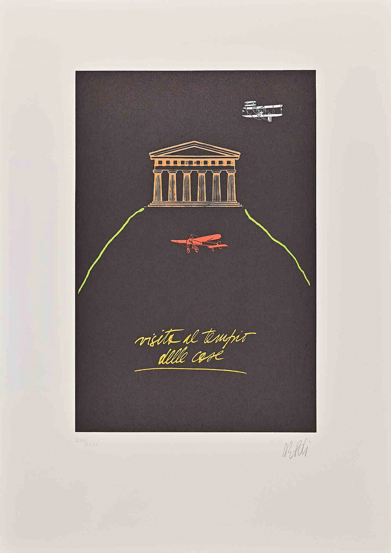 Fabio De Poli, Temple, Lithograph 1980s-1990s 1