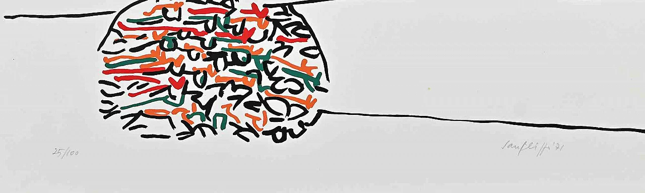 Antonio Sanfilippo, Abstract Composition, Lithograph 1960s-1970s 3