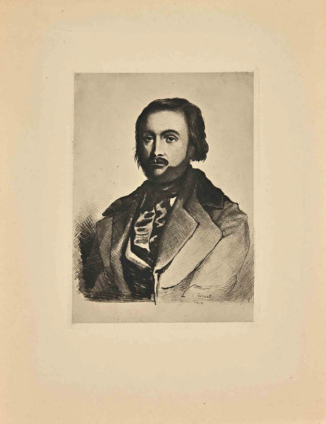 George Gorvel, Ritratto, Acquaforte '800 1