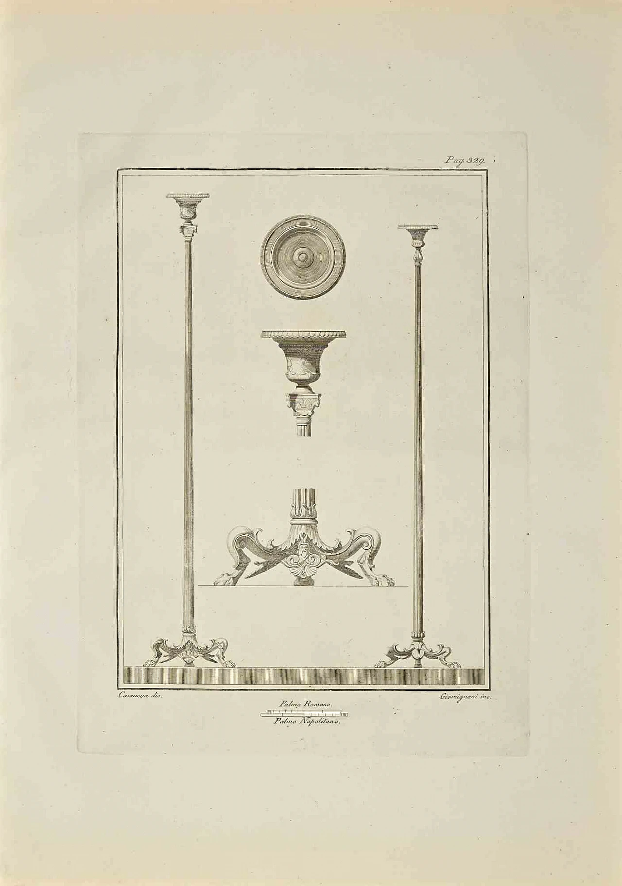 Giacomo Casanova, Ancient Roman Decorations, Etching 18th century 1