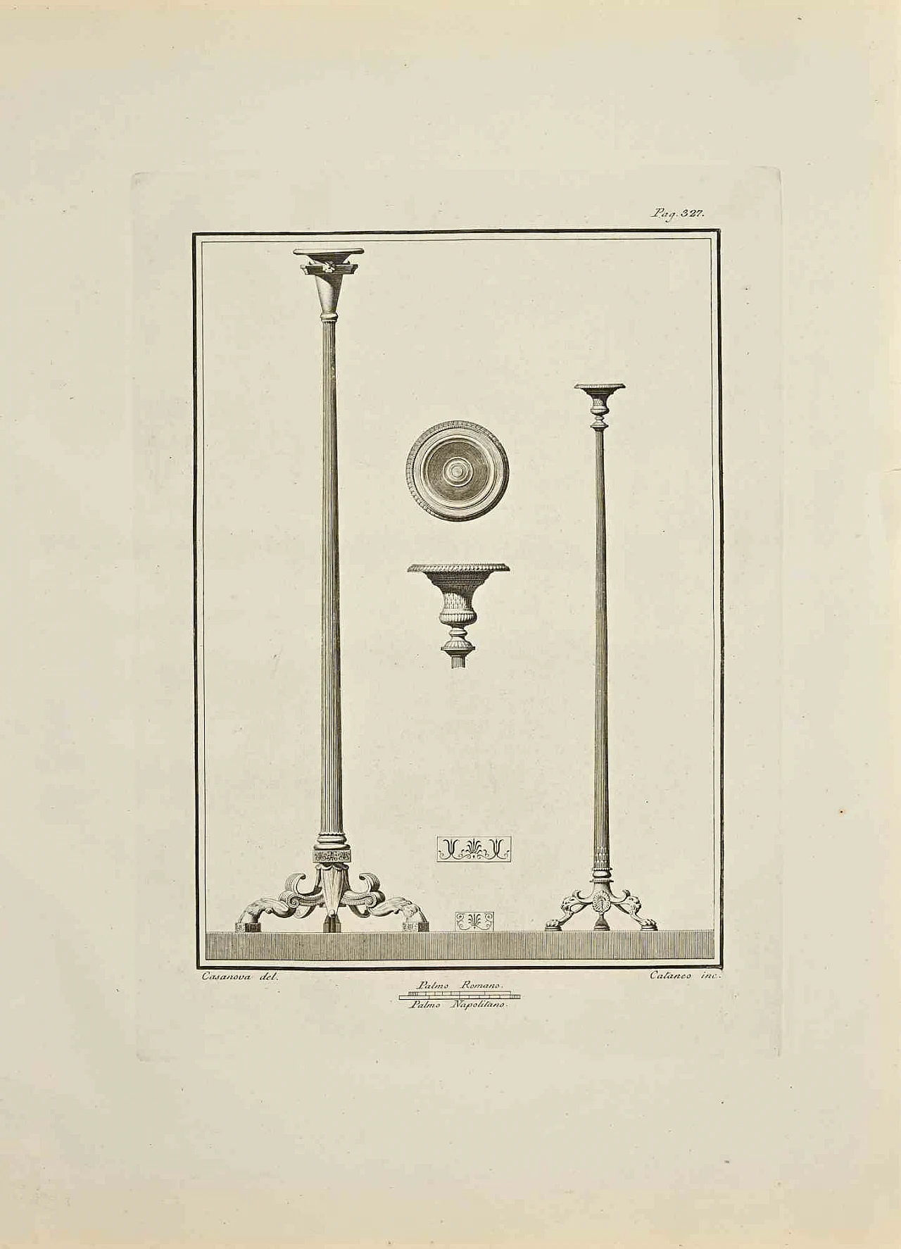 Giacomo Casanova, Ancient Roman Decorations, Etching 18th century 1