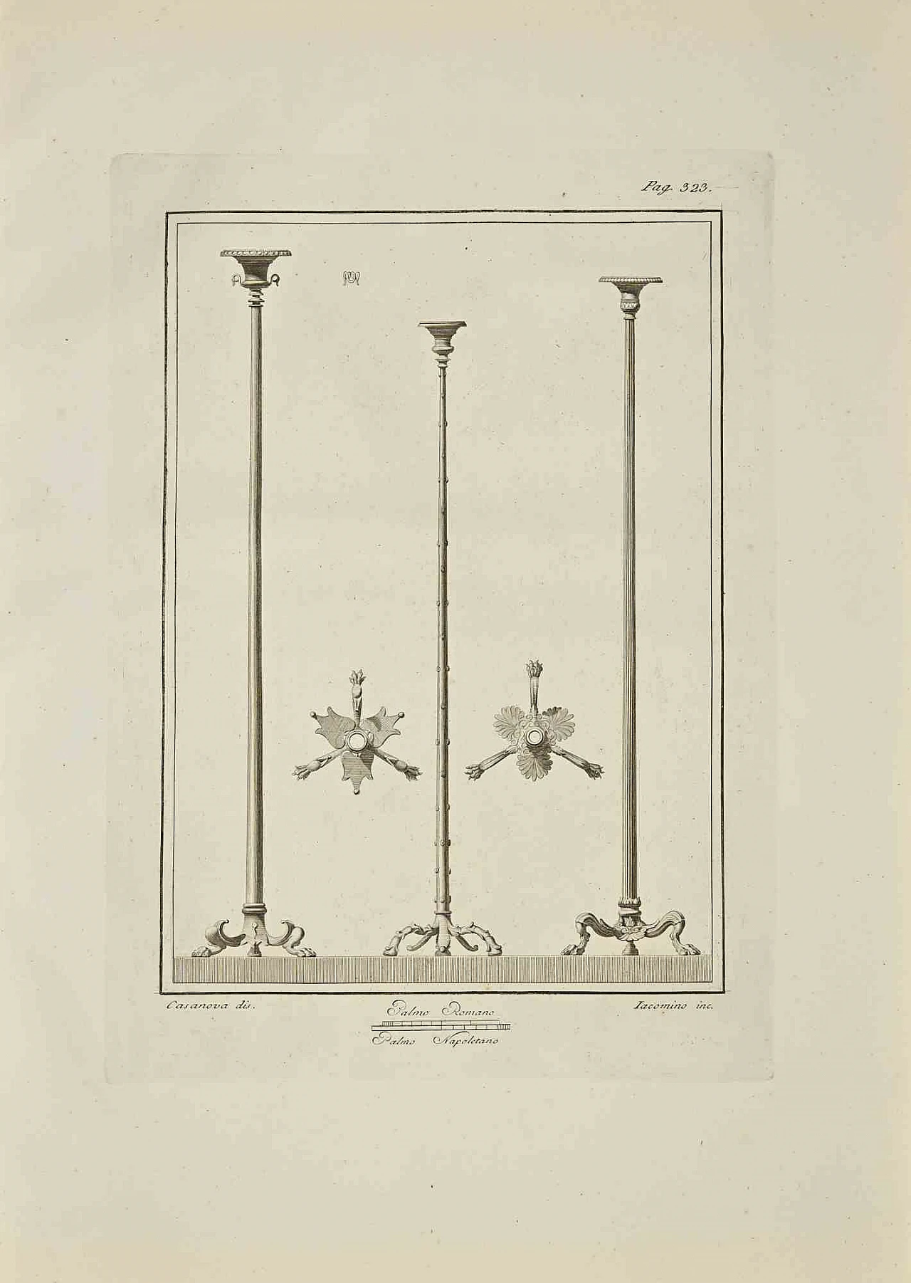 Giacomo Casanova, Ancient Roman Decorations, Etching 18th century 1
