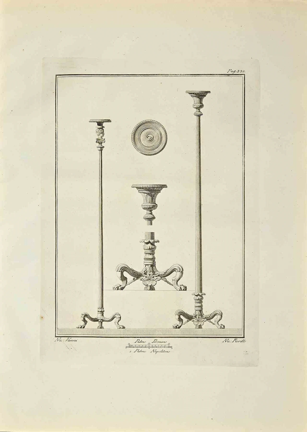 Nicola Vanni, Ancient Roman Decorations, Etching 18th century 1