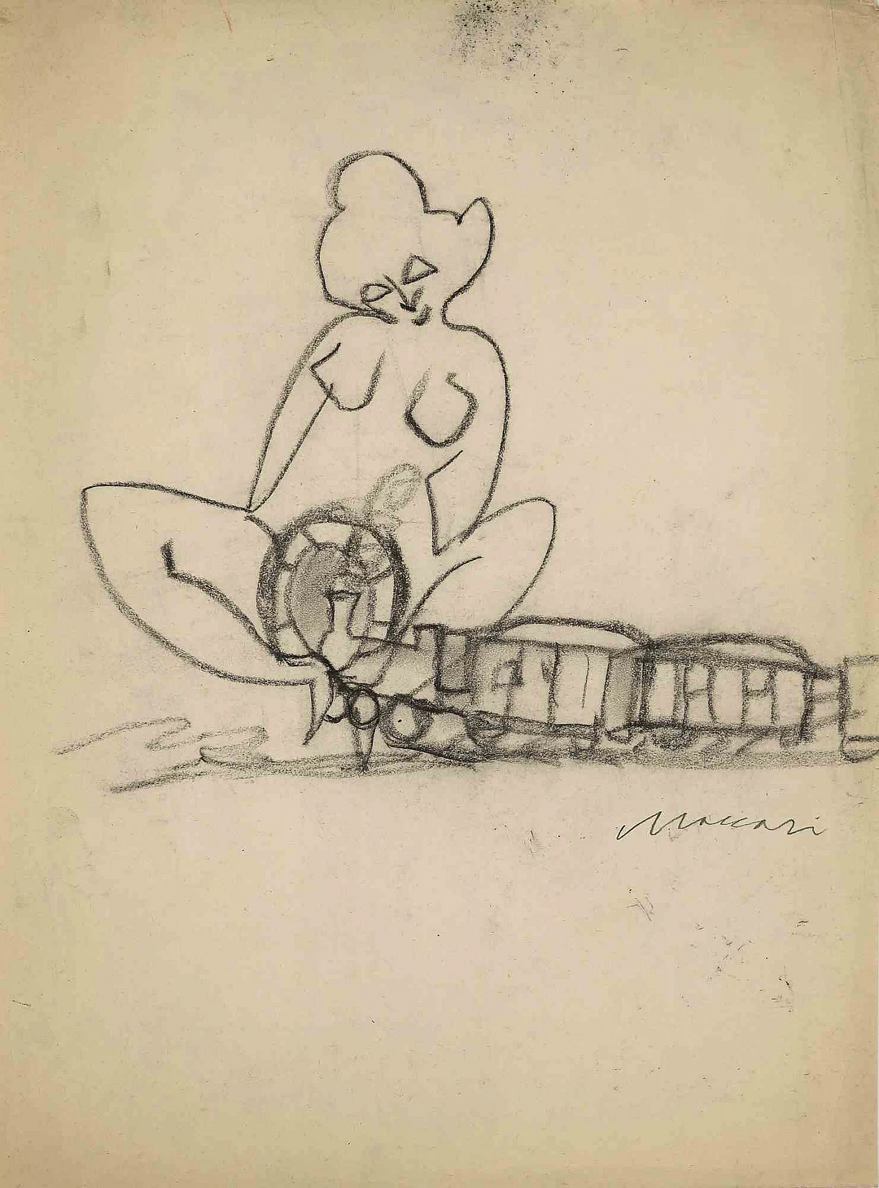 Mino Maccari, Nudo sul treno, Disegno Anni 2000 1