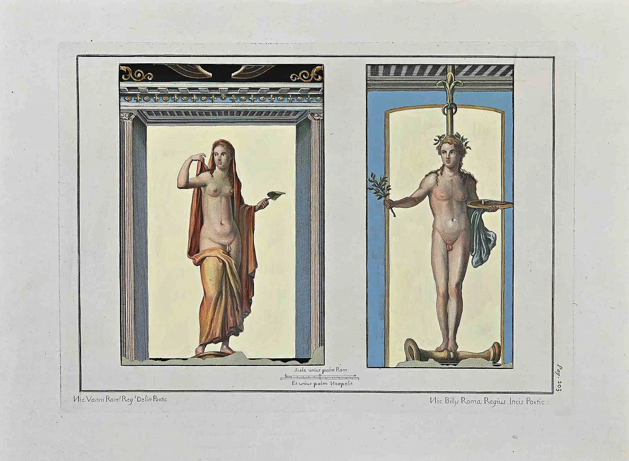 Niccolò Vanni, Ancient Roman Frescoes, Etching 18th century 1