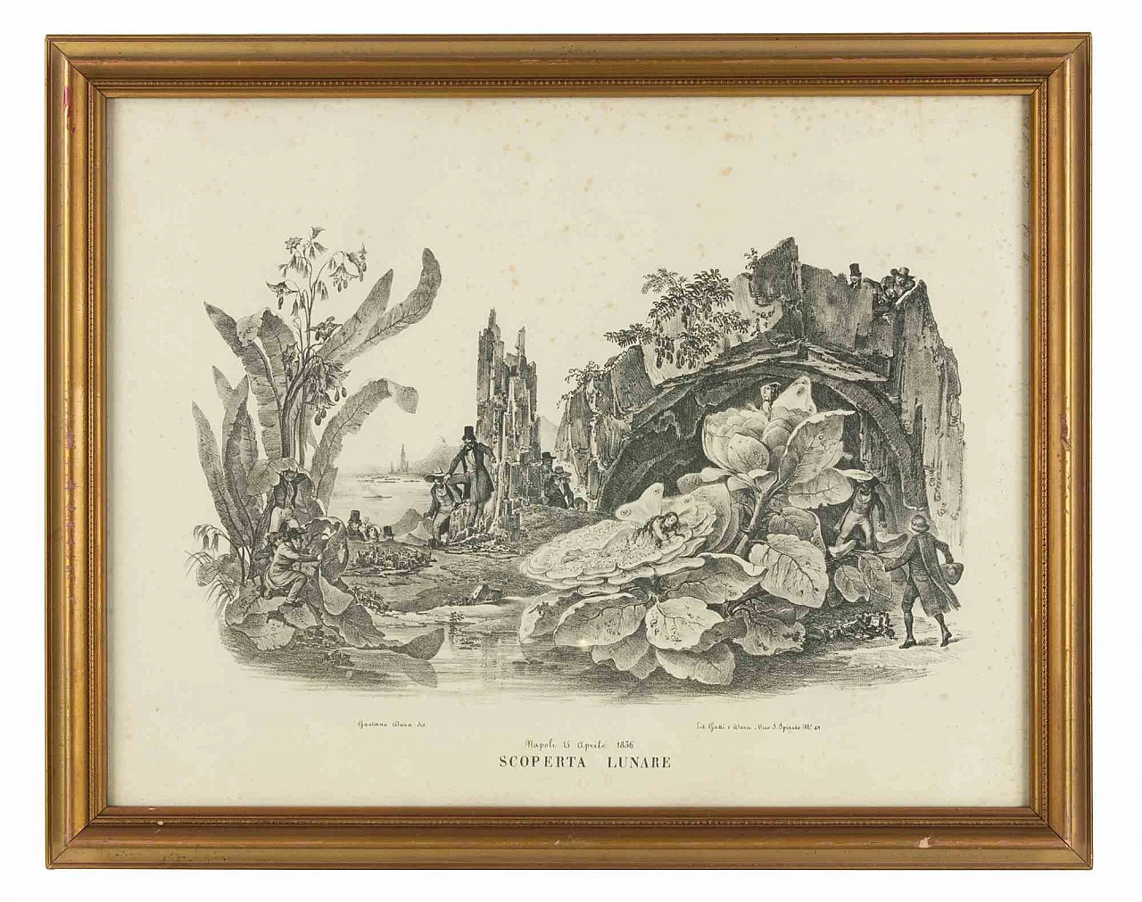 Gaetano Dura, Scoperta lunare, Litografia '800 1